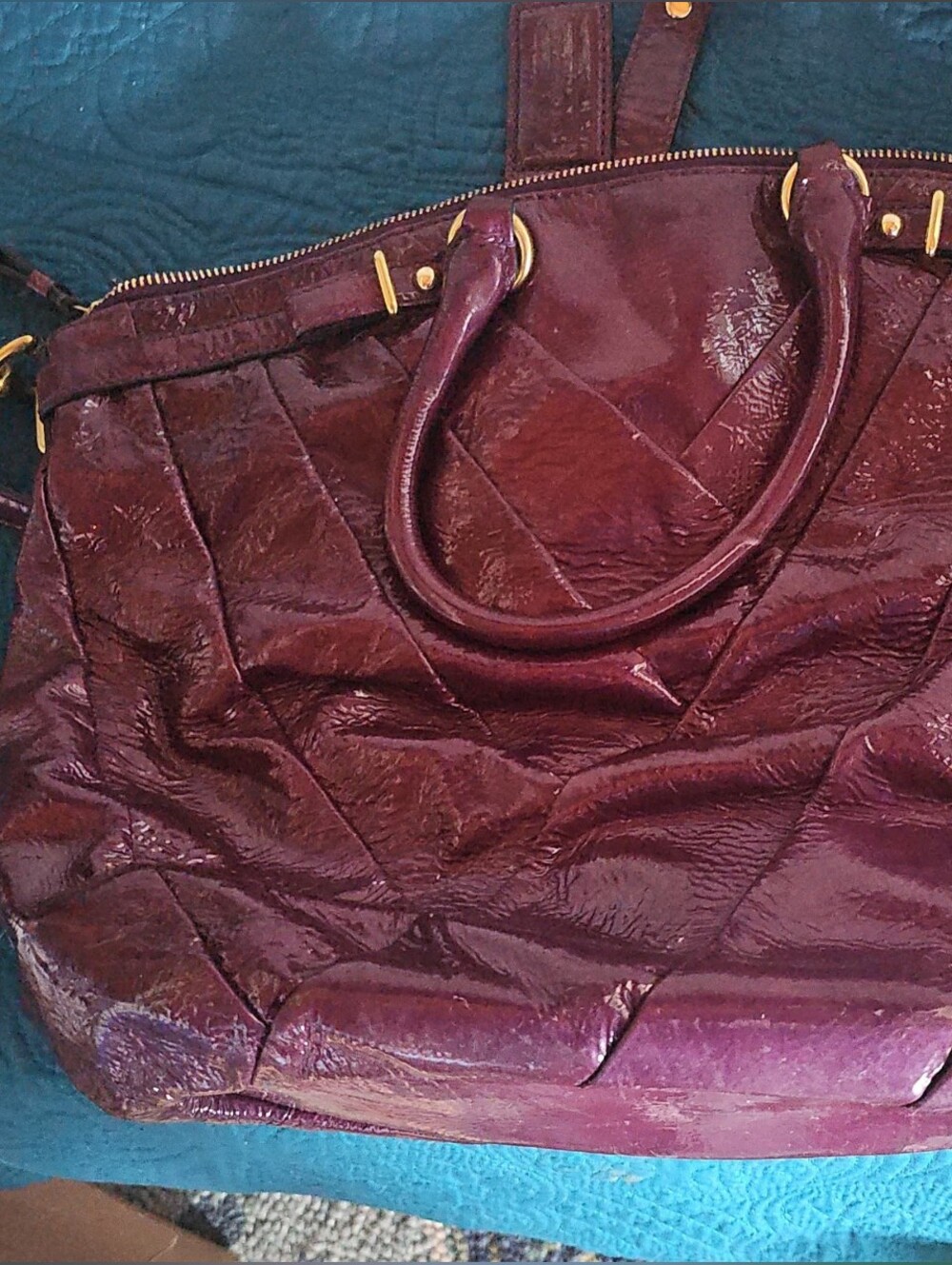 Coach Quilted Leather Satchel in Plum - Picture 3 of 4